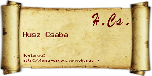 Husz Csaba névjegykártya